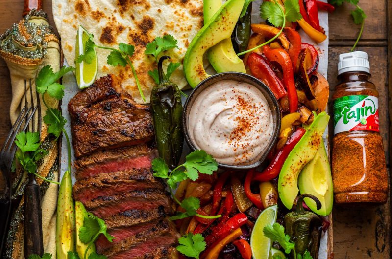 Grilled Tajín-Crusted Steak Fajitas