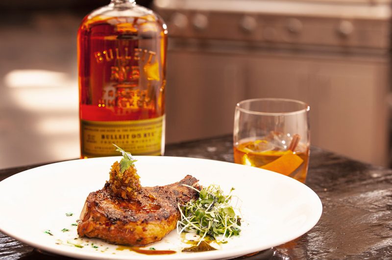 Smoked Pork Chops with Bourbon Apple Jam