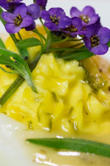 Southern Deviled Eggs with Chive-Truffle Vinaigrette