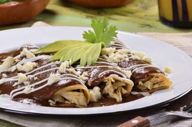 Enfrijoladas with Chicken