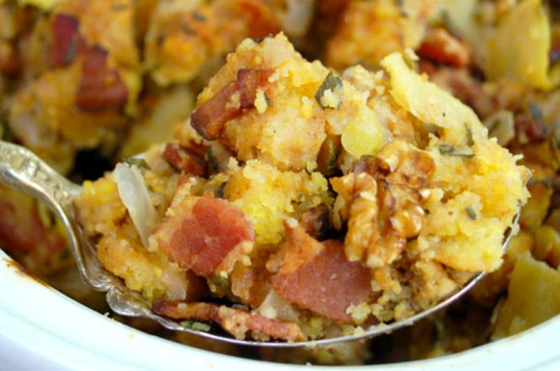 Cornbread Stuffing (with Apples, Bacon and Pecans)