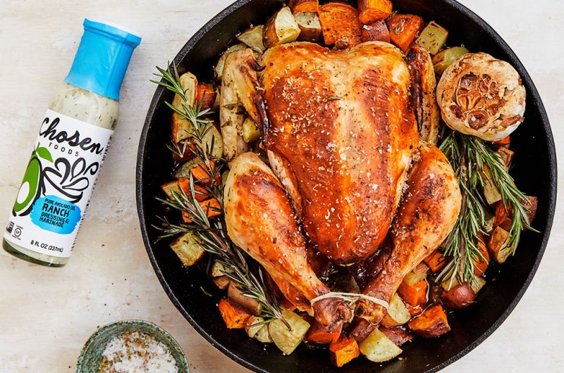 Roast Ranch Chicken with Rosemary Sweet Potatoes