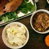 Thanksgiving table with side dishes