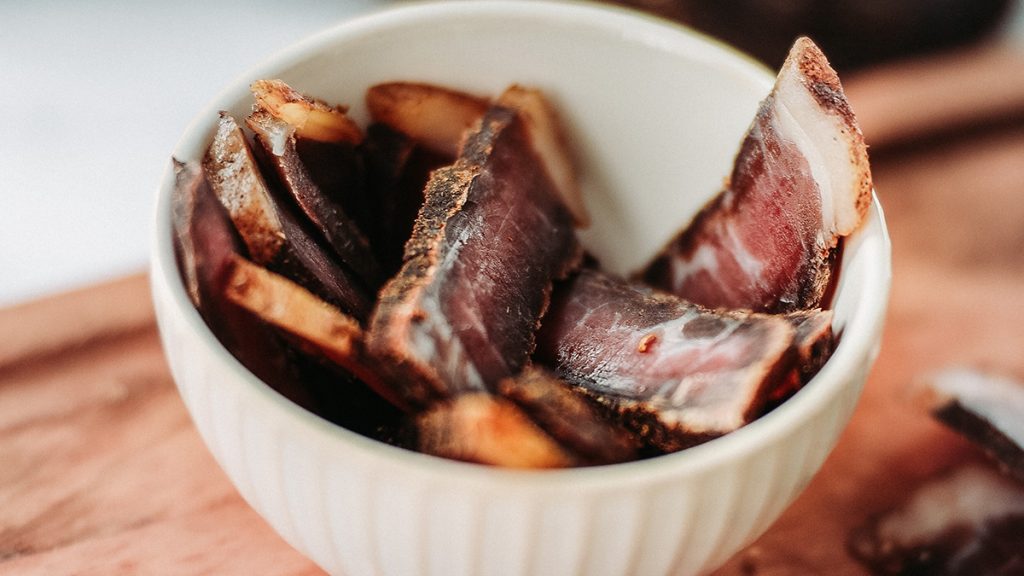A bowl of biltong