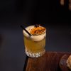A cocktail on a table