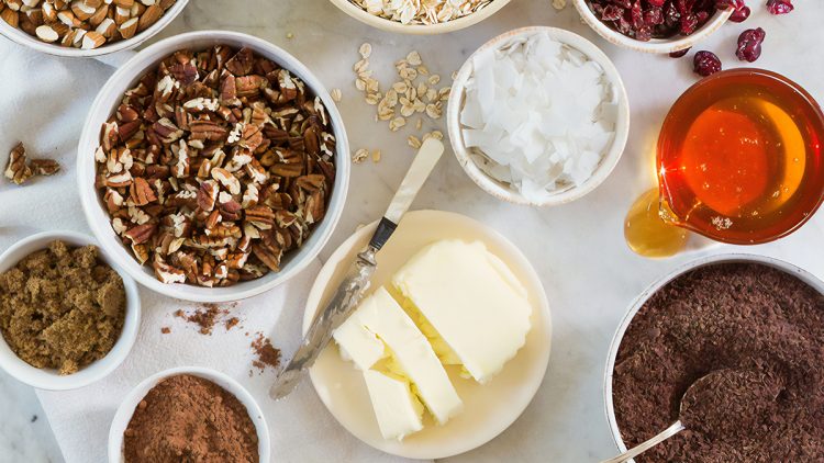 Baking ingredients on a table