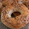Everything bagels on a cooling rack