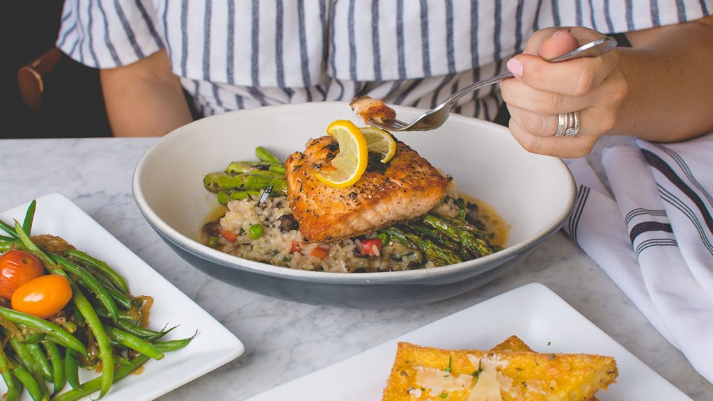 fish and sides on the table