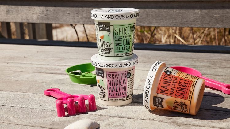 Tipsy Scoop pints on a table