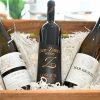 Wine bottles in a box